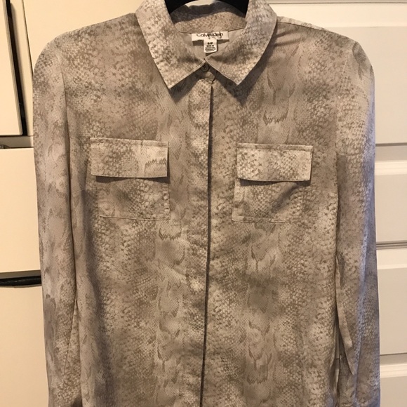 Calvin Klein Snake Print Blouse - Picture 2 of 3